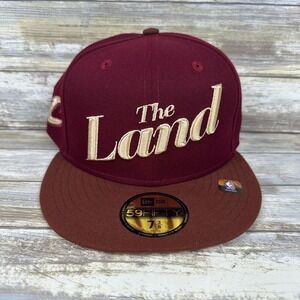 Cleveland Cavaliers Fitted Hat Mens 7 3/8 Wine THE LAND 59FIFTY New Era